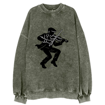 Irish folk musician traditional jig - Vintage Sweatshirt - Forest Mist(Green)
