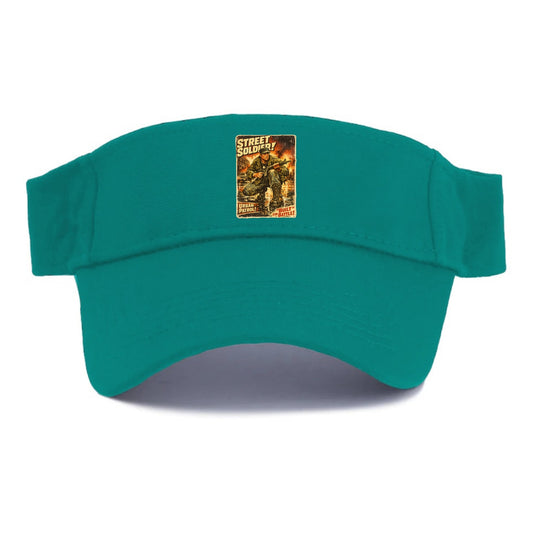 COMBAT READY | Military boots on wet pavement | Street soldier | Urban patrol | Ready - Visor - Forest Mist(Green)