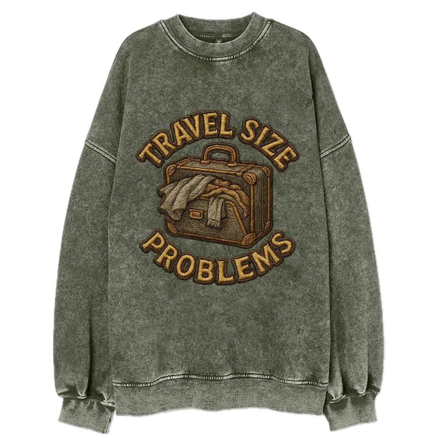 Travel Size Problems  - Vintage Sweatshirt - Forest Mist(Green)