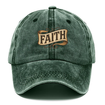 Bold typography design - "FAITH" - trust in the unseen, spiritual strength - Classic Cap - Forest Mist(Green)