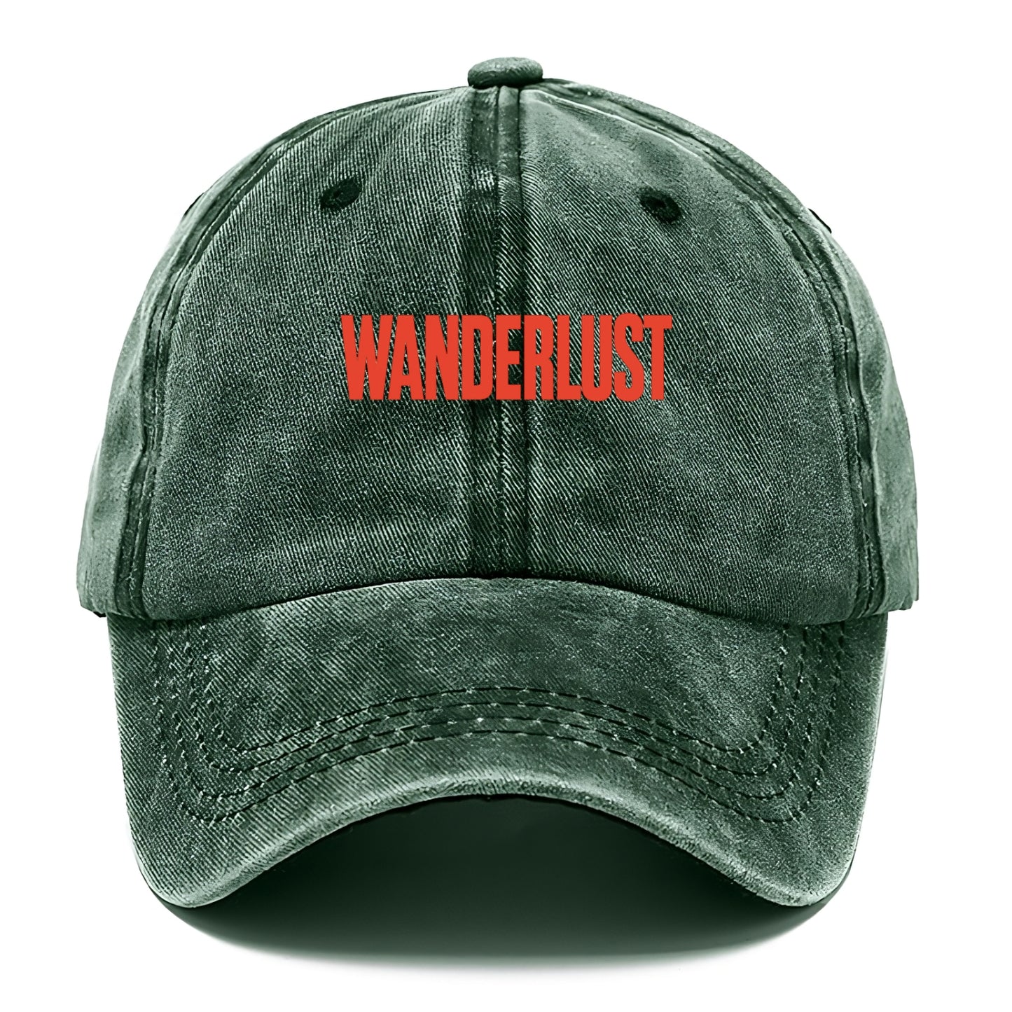 Bold typography design - "WANDERLUST" - desire to travel, explore the world - Classic Cap - Forest Mist(Green)