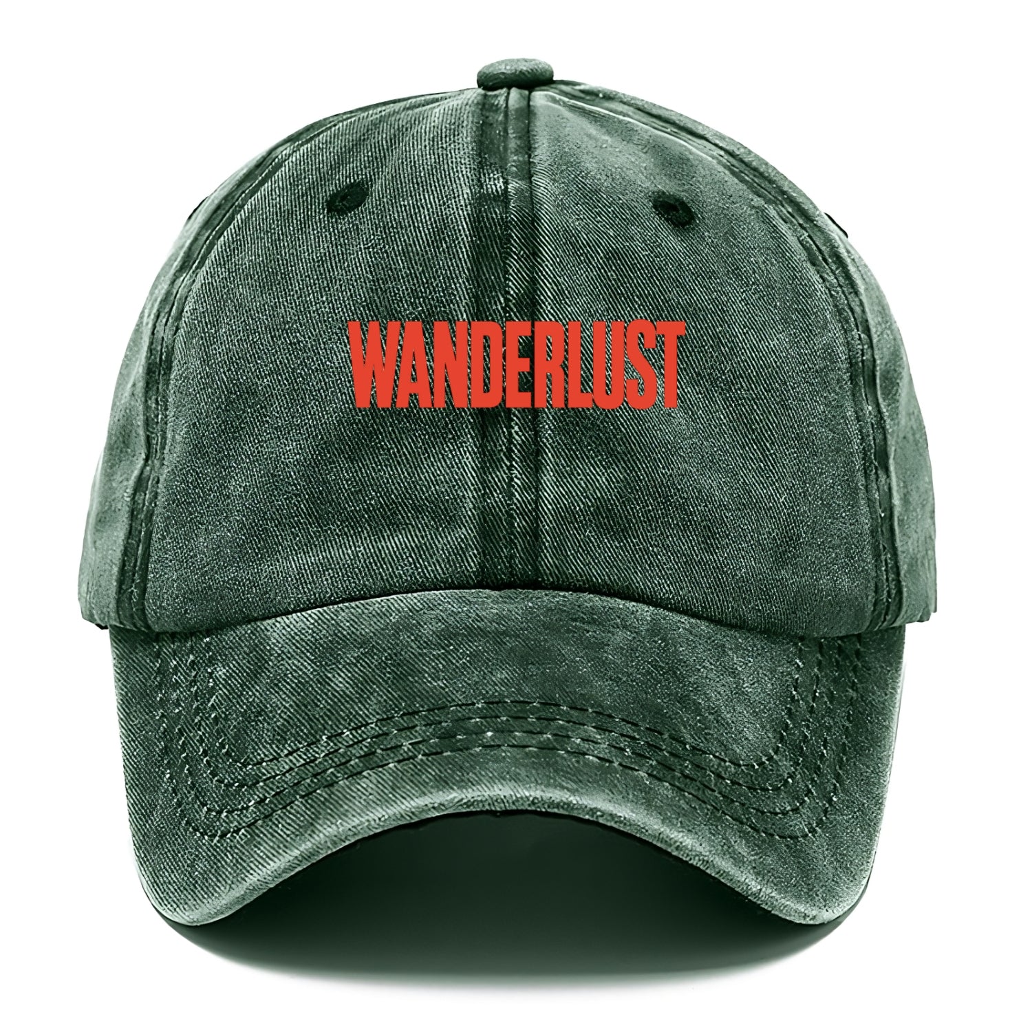 Bold typography design - "WANDERLUST" - desire to travel, explore the world - Classic Cap - Forest Mist(Green)