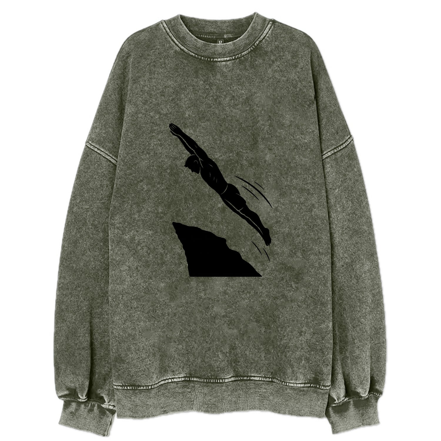 Cliff diver perfect form - Vintage Sweatshirt - Forest Mist(Green)
