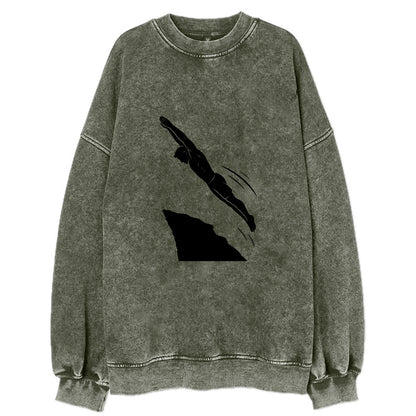Cliff diver perfect form - Vintage Sweatshirt - Forest Mist(Green)