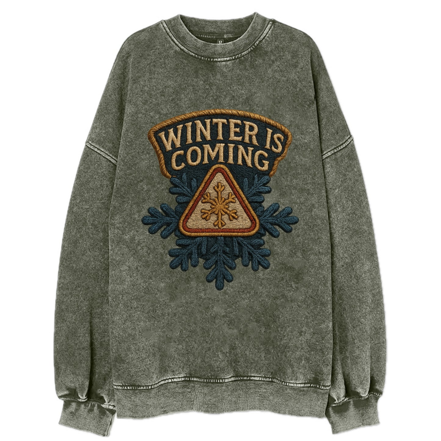 Winter Is Coming  - Vintage Sweatshirt - Forest Mist(Green)