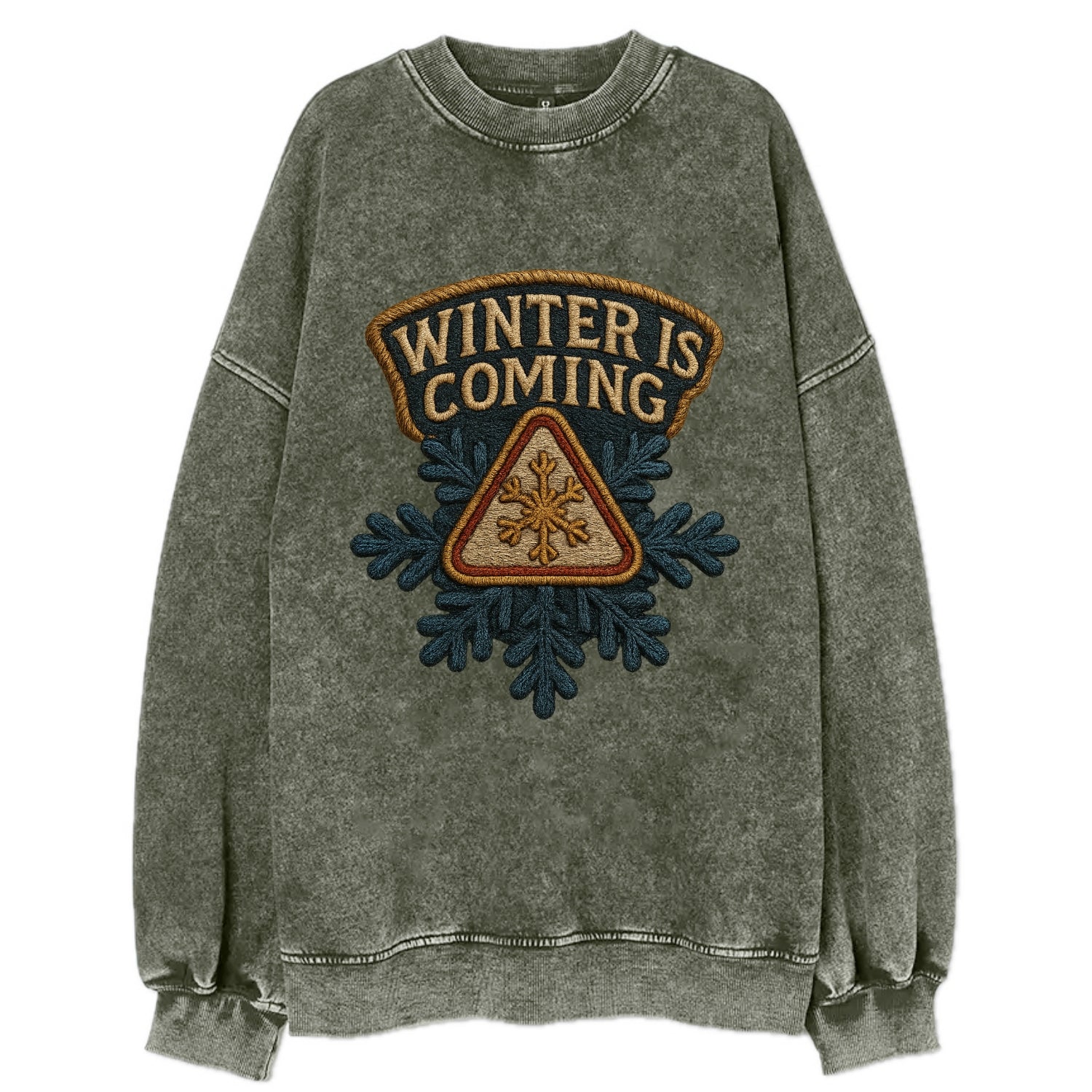 Winter Is Coming  - Vintage Sweatshirt - Forest Mist(Green)
