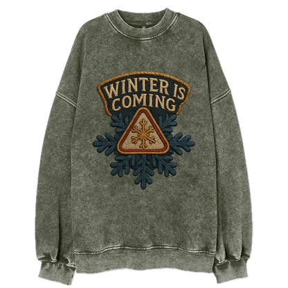 Winter Is Coming  - Vintage Sweatshirt - Forest Mist(Green)