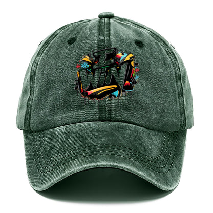 Bold typography design - "I WIN" - victory mindset, winning - Classic Cap - Forest Mist(Green)