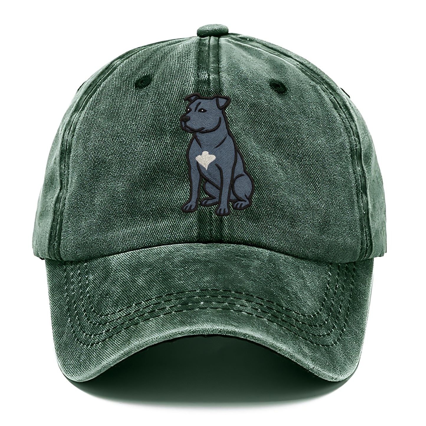 American Staffordshire Terrier - Blue embroidered design - Classic Cap - Forest Mist(Green)