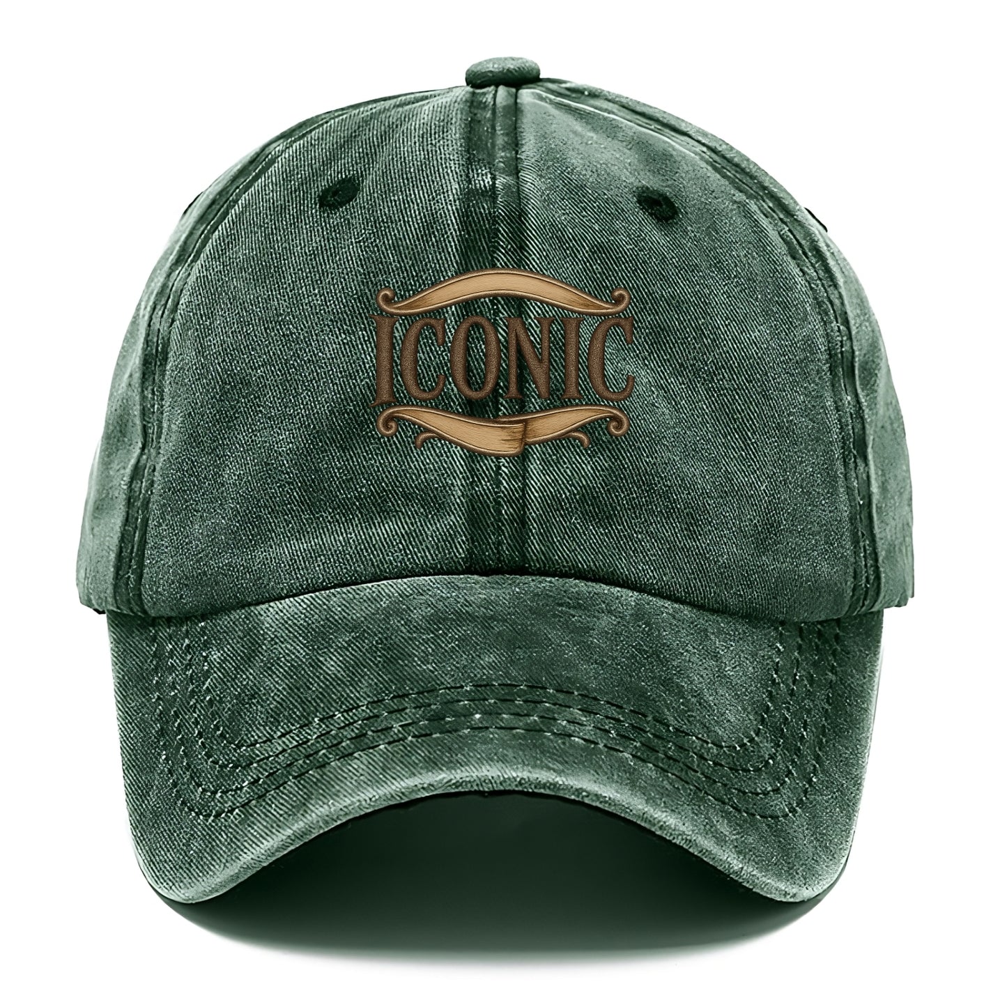 Bold typography design - "ICONIC" - instantly recognizable, trendsetter - Classic Cap - Forest Mist(Green)