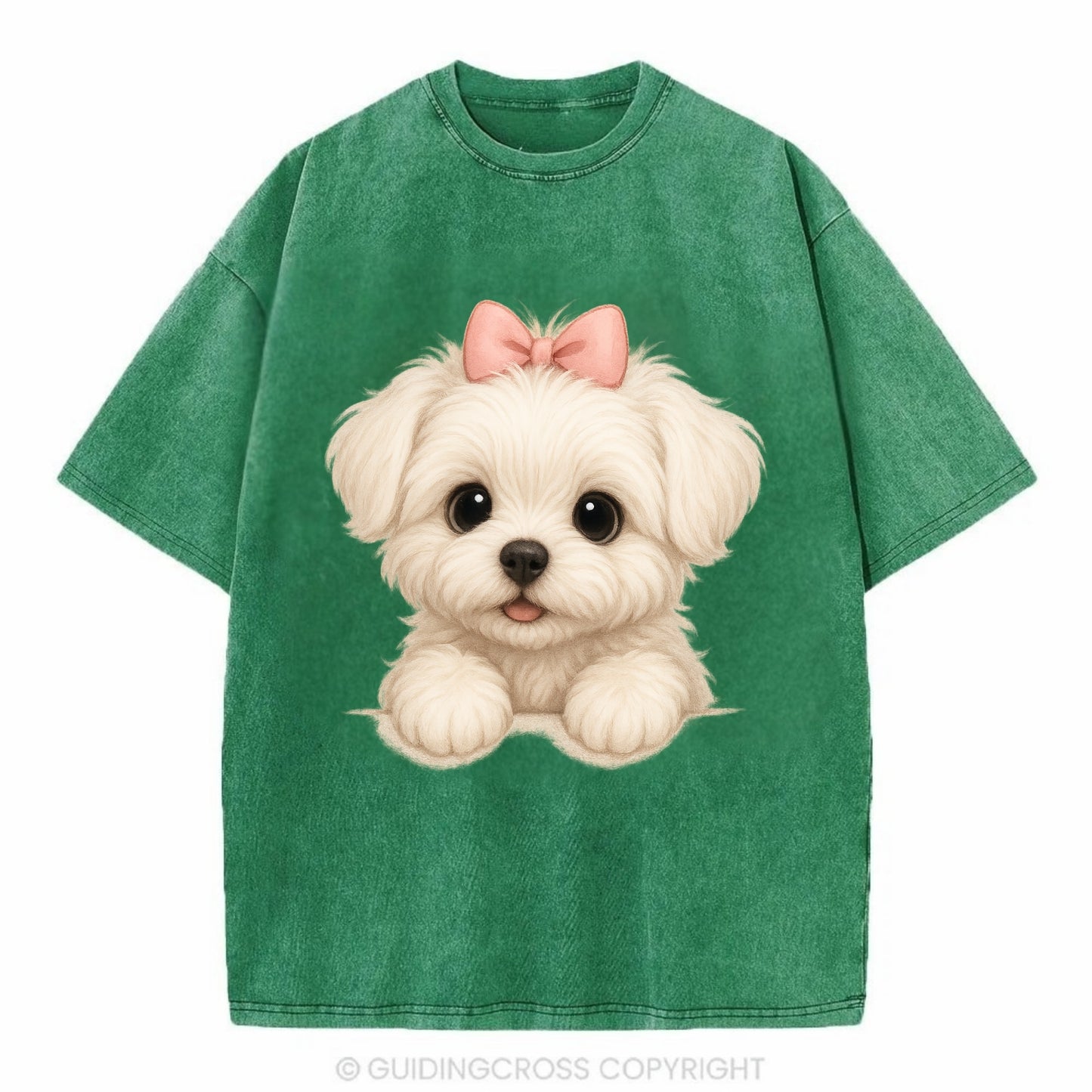 Maltese  - Vintage T-shirt - Forest Mist(Green)
