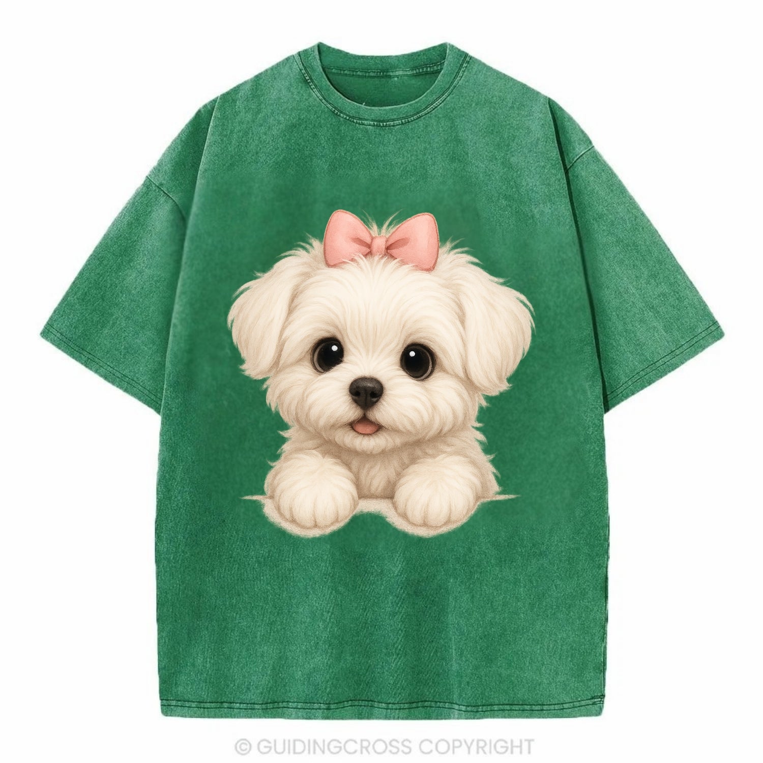 Maltese  - Vintage T-shirt - Forest Mist(Green)