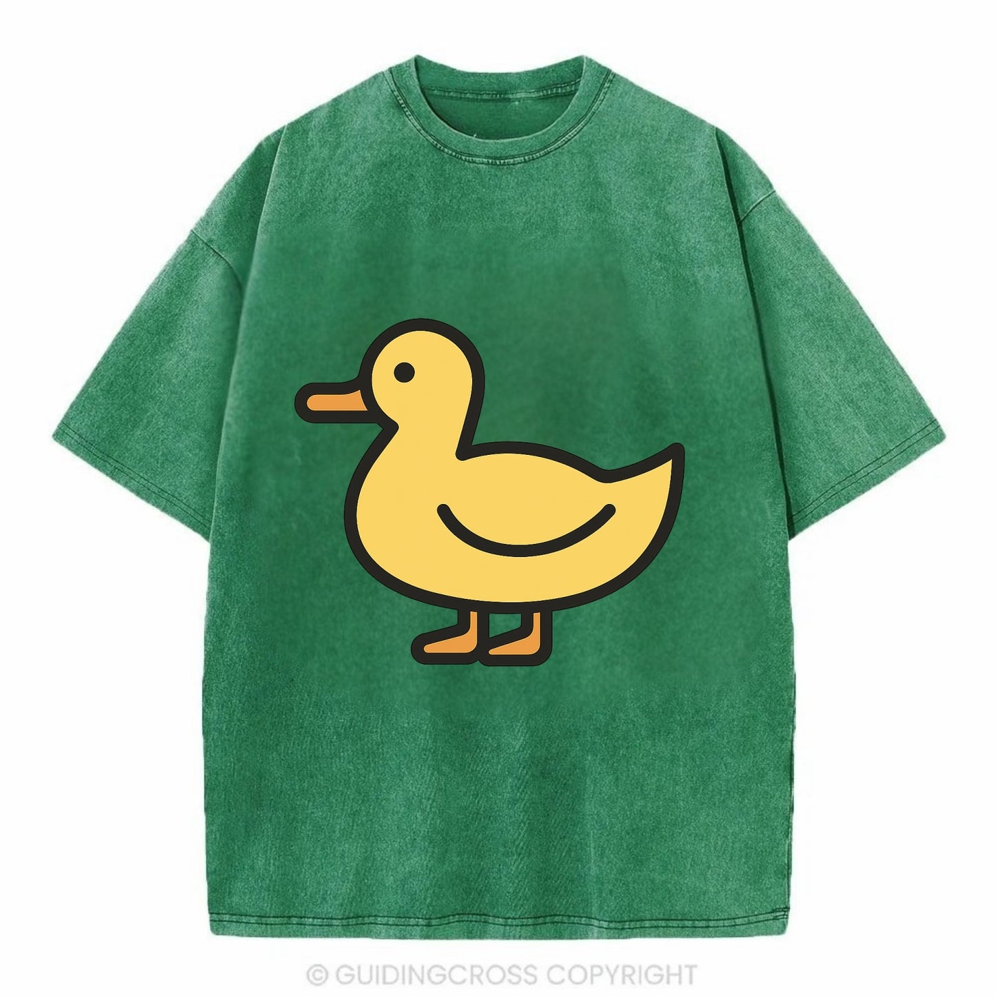 Duck - Yellow mallard flat side profile - Vintage T-shirt - Forest Mist(Green)