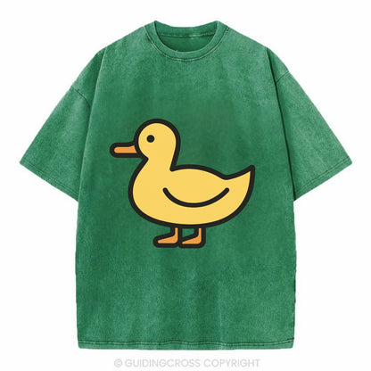 Duck - Yellow mallard flat side profile - Vintage T-shirt - Forest Mist(Green)