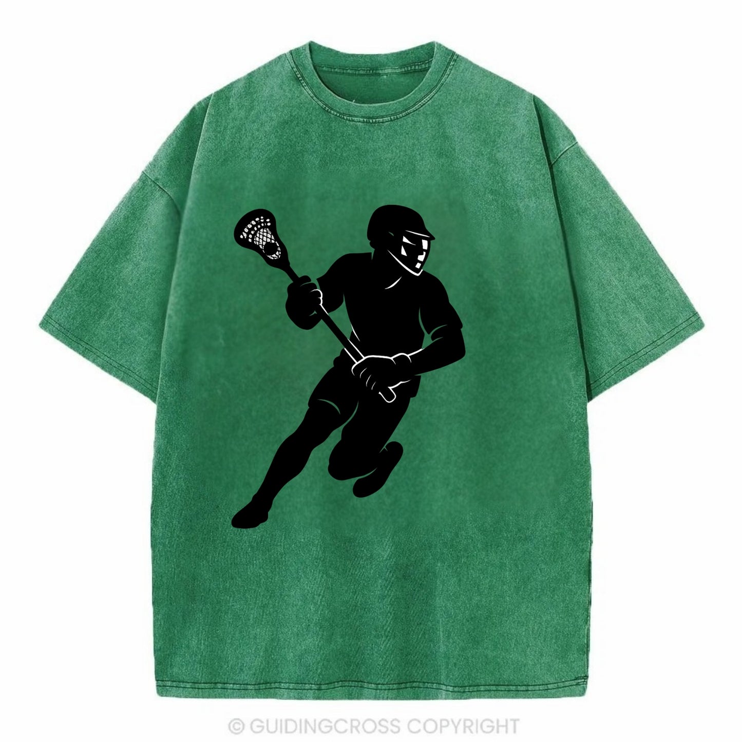 Lacrosse player cradling stick - Vintage T-shirt - Forest Mist(Green)