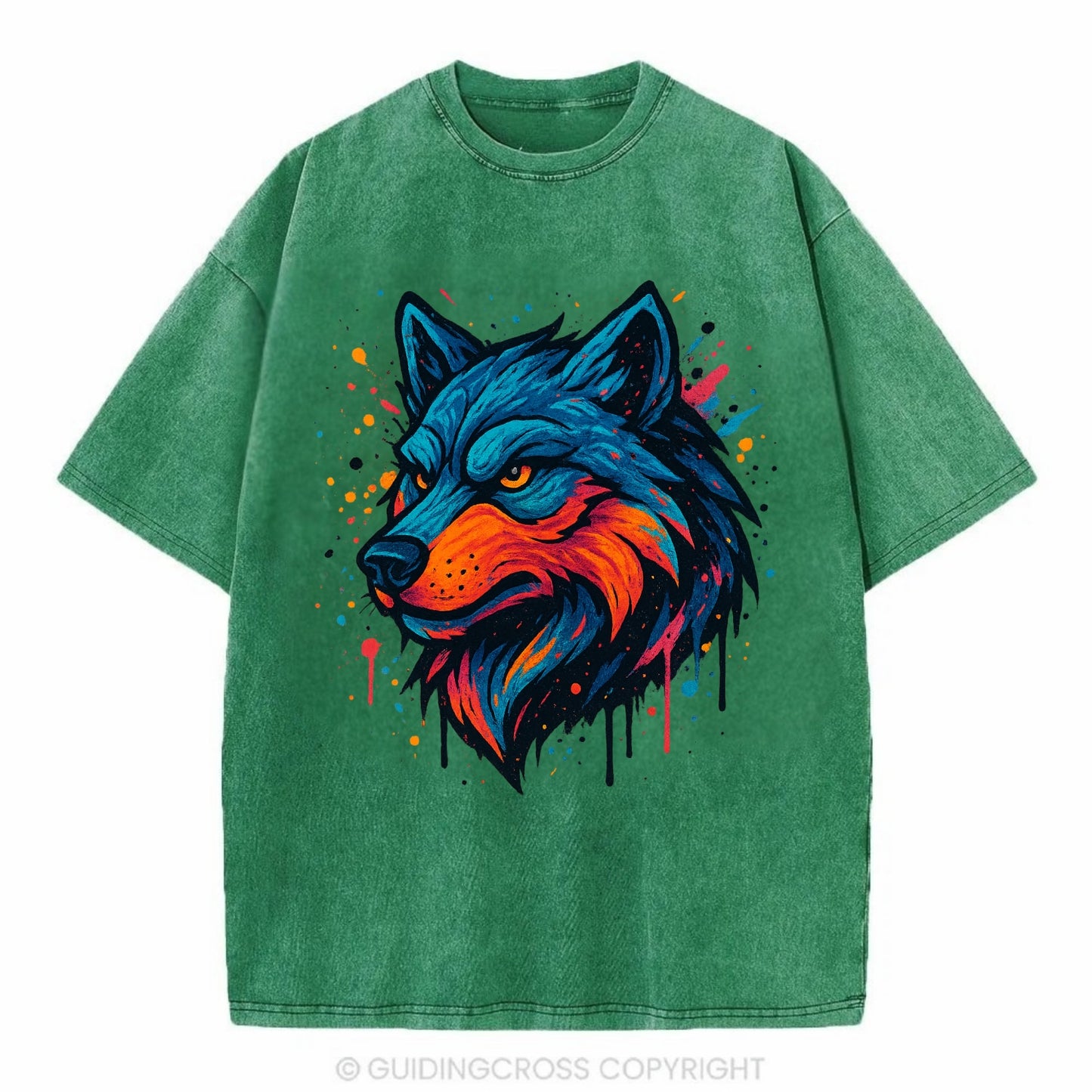 Velvet Wolf Royal  - Vintage T-shirt - Forest Mist(Green)