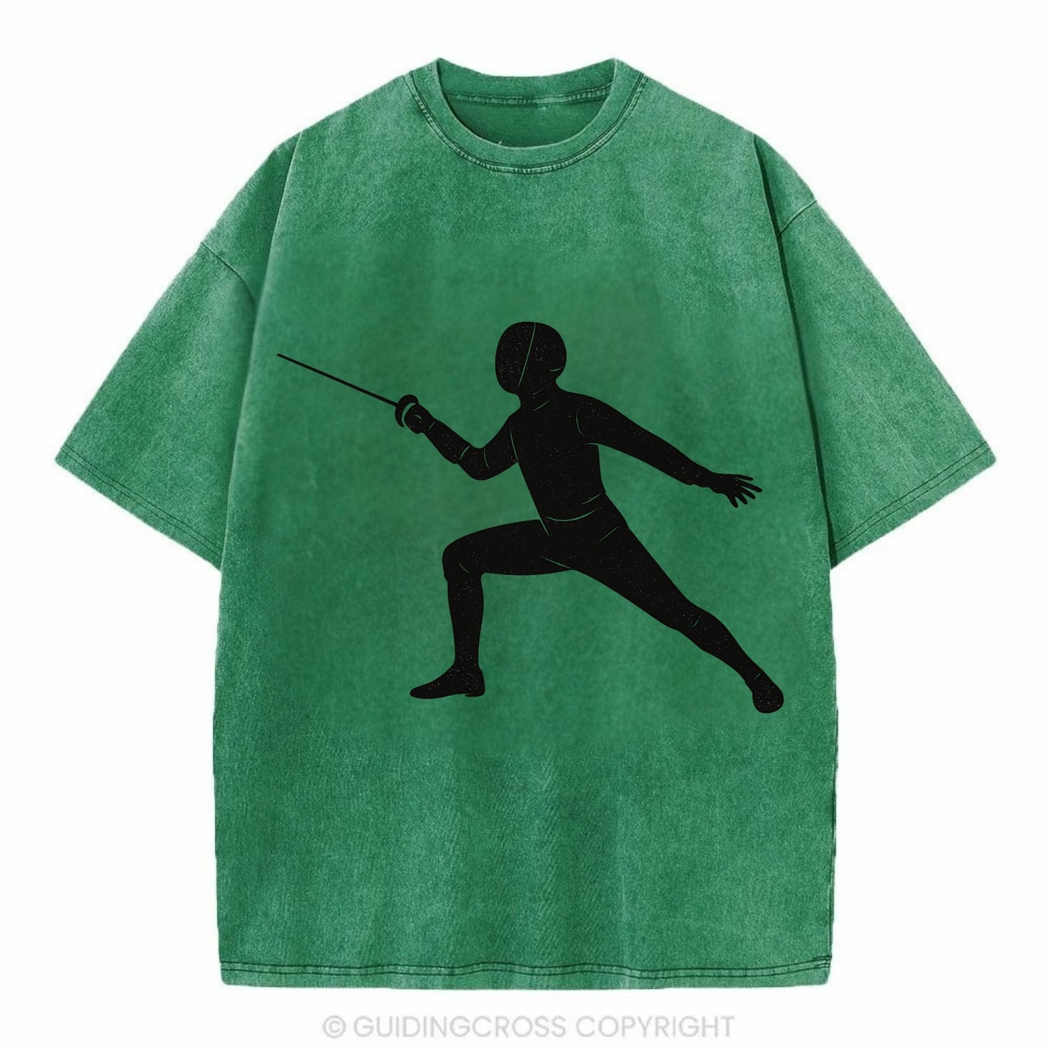 Fencer in lunge position - Vintage T-shirt - Forest Mist(Green)