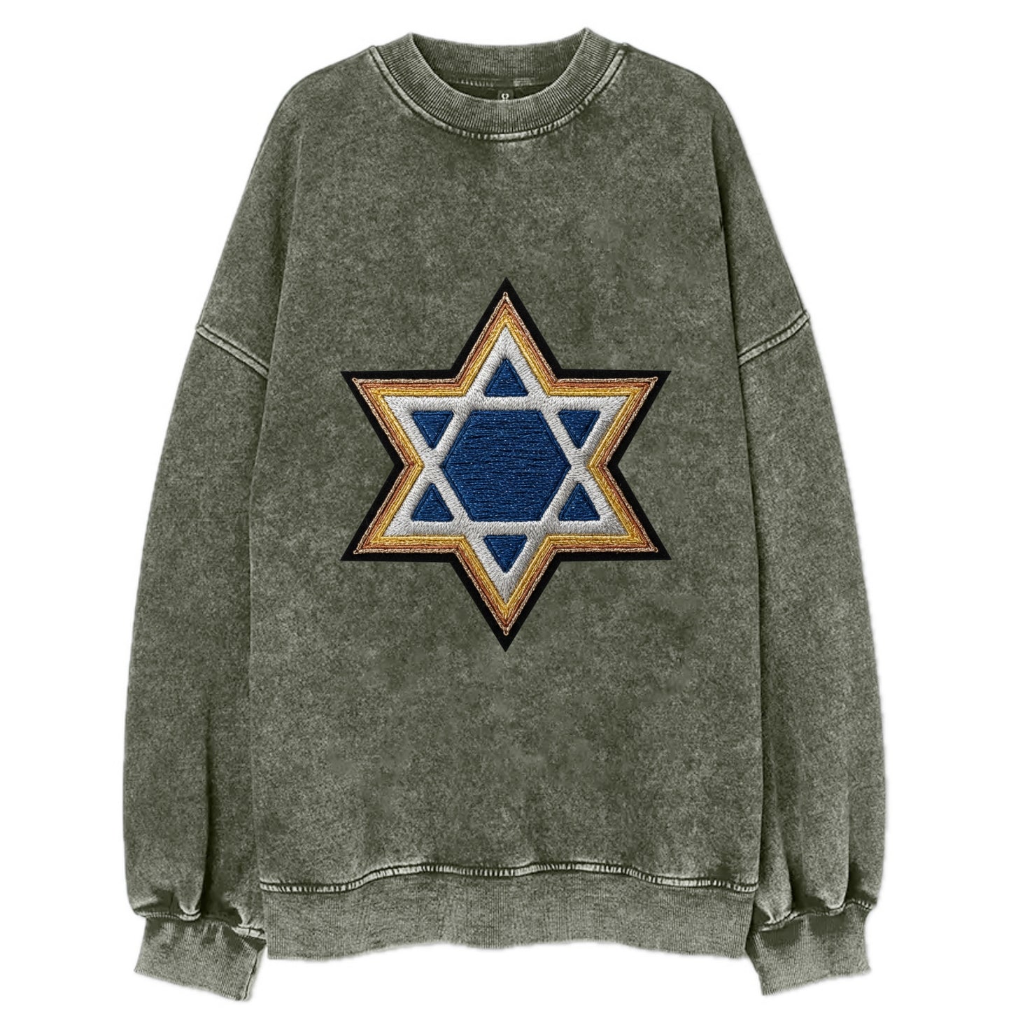 Star of David - Vintage Sweatshirt - Forest Mist(Green)