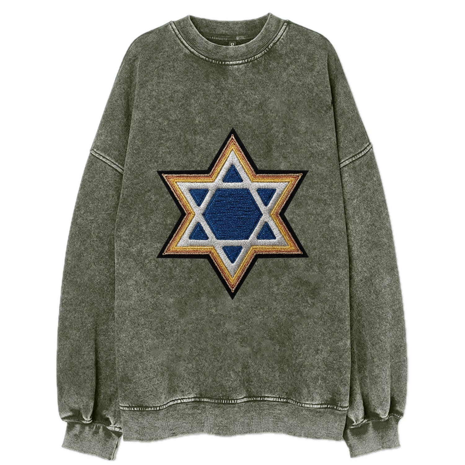 Star of David - Vintage Sweatshirt - Forest Mist(Green)