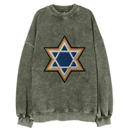 Star of David - Vintage Sweatshirt - Forest Mist(Green)