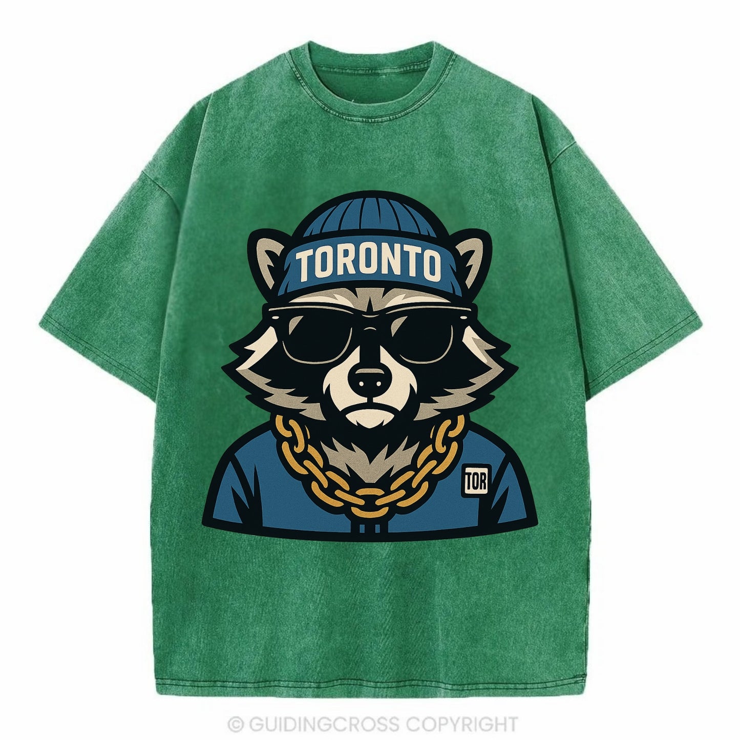 Toronto Raccoon - Vintage T-shirt - Forest Mist(Green)