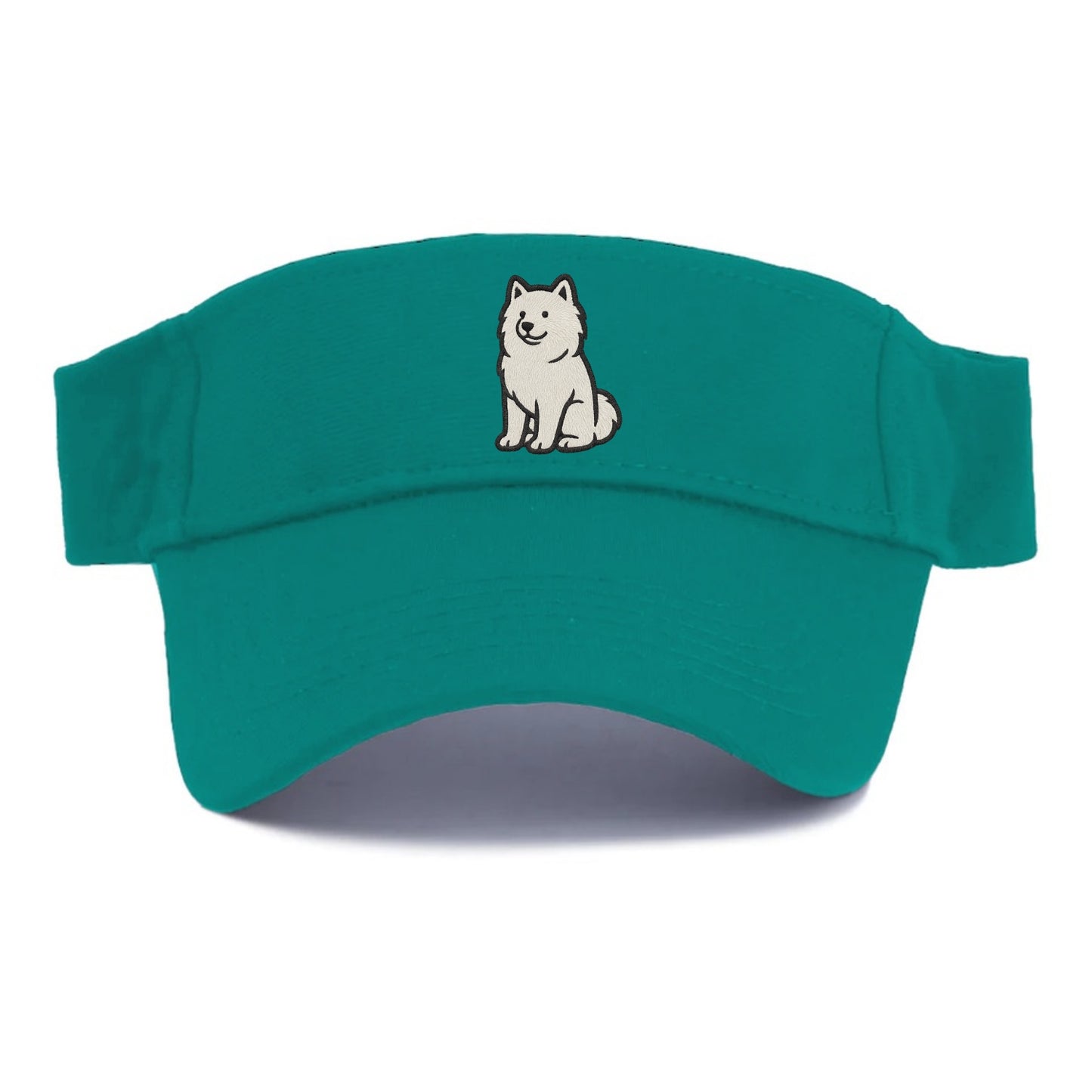 Samoyed - White fluffy embroidered design - Visor - Forest Mist(Green)