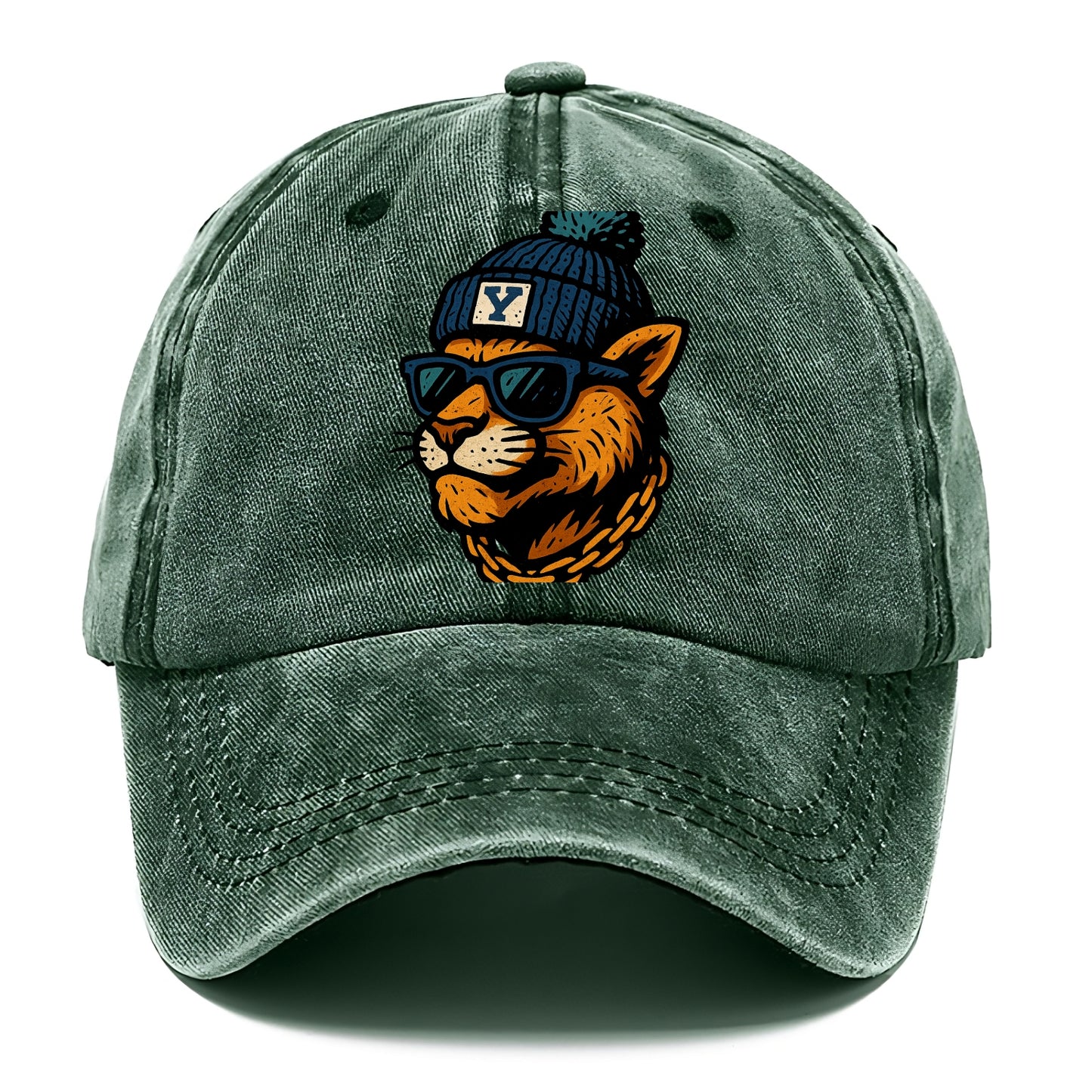 Provo Cougar wearing BYU beanie with Y patch - Classic Cap - Forest Mist(Green)