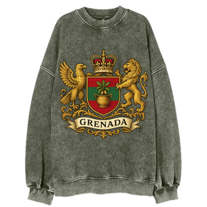 Grenada Heritage Badge  - Vintage Sweatshirt - Forest Mist(Green)