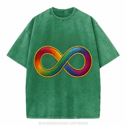 Infinity Symbol  - Vintage T-shirt - Forest Mist(Green)
