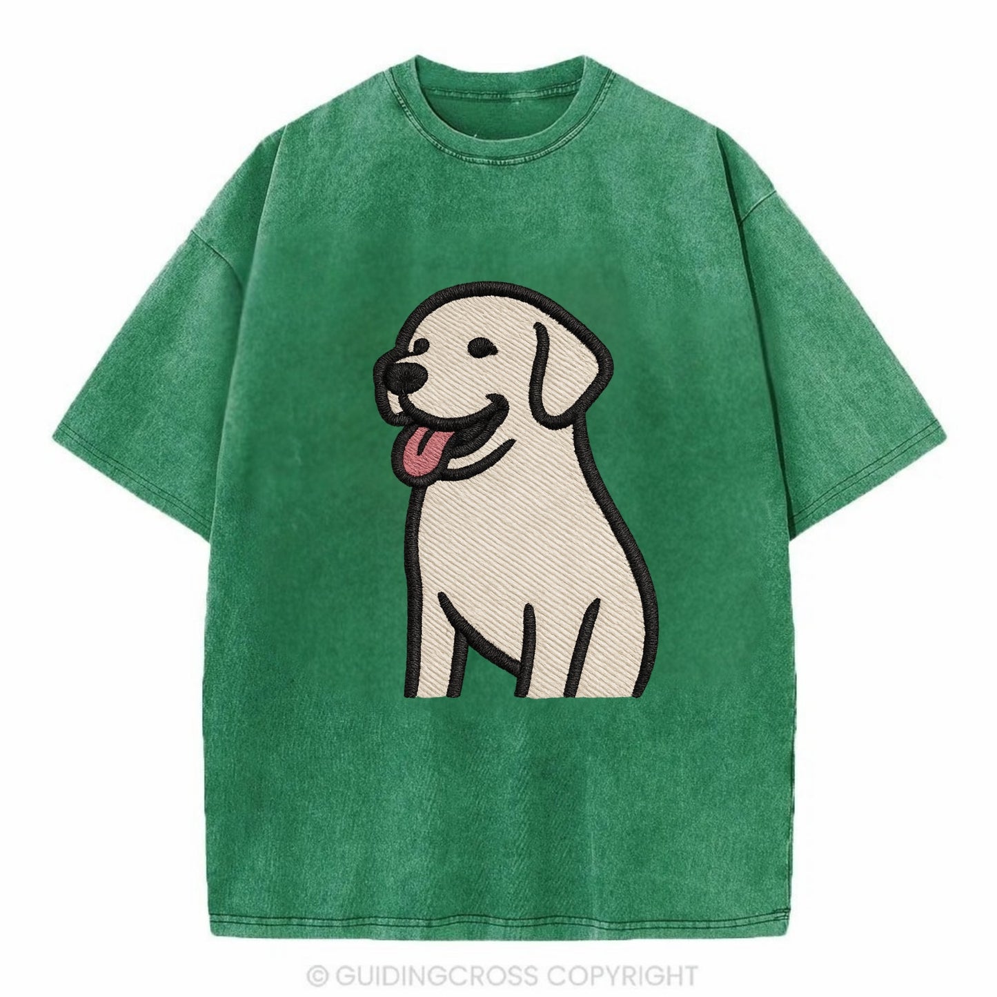 Labrador - Happy panting expression - Vi Vintage T-shirt - Forest Mist(Green)