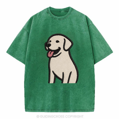 Labrador - Happy panting expression - Vi Vintage T-shirt - Forest Mist(Green)