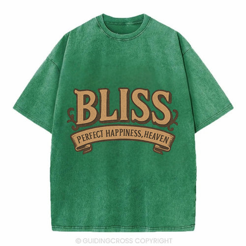 Bold typography design - BLISS - perfect happiness, heaven - Vintage T-shirt