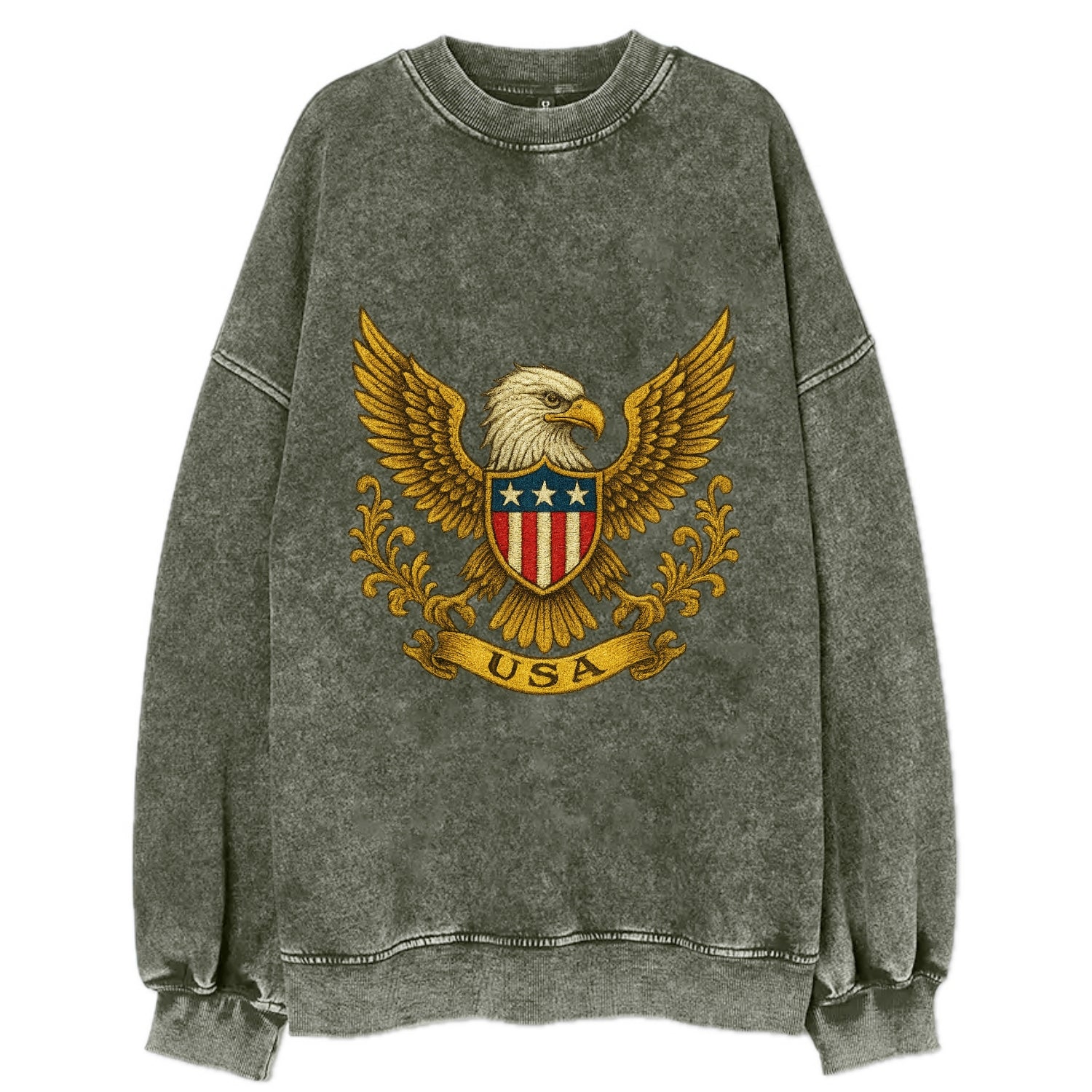 Usa Heritage Eagle 2 - Vintage Sweatshirt - Forest Mist(Green)