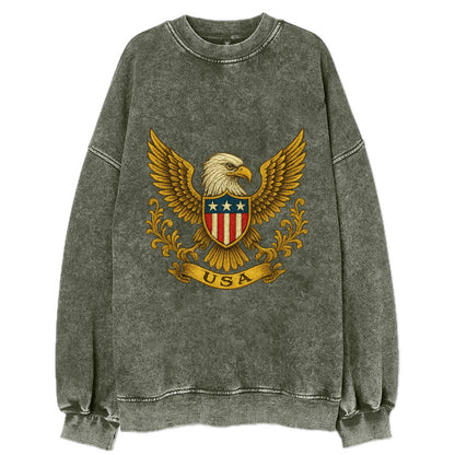 Usa Heritage Eagle 2 - Vintage Sweatshirt - Forest Mist(Green)