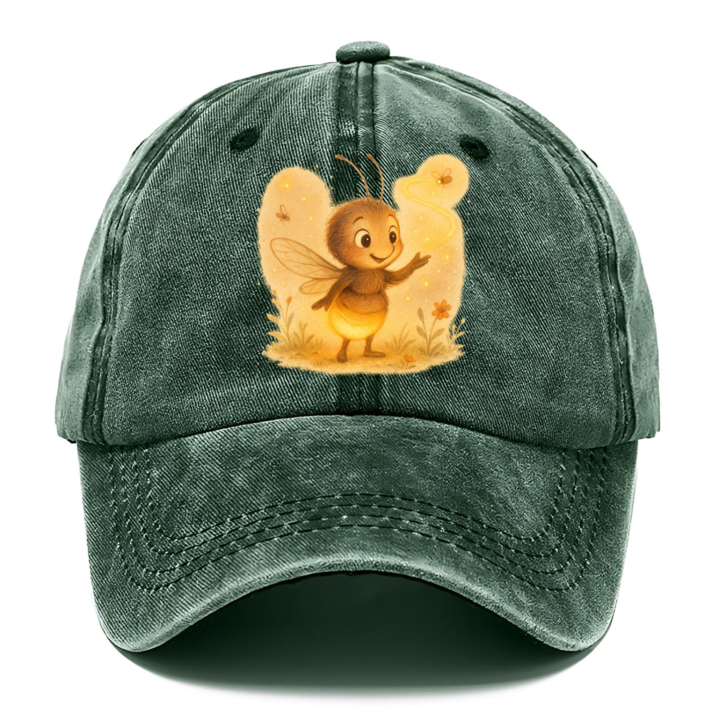 Firefly choreographer arranging synchronized light patterns over a meadow stage - Classic Cap - Forest Mist(Green)