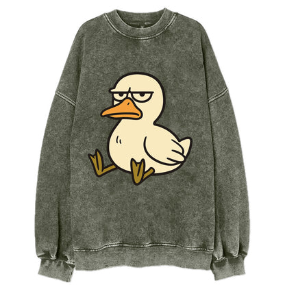 The Duck Judging Silently - Vintage Sweatshirt - Forest Mist(Green)