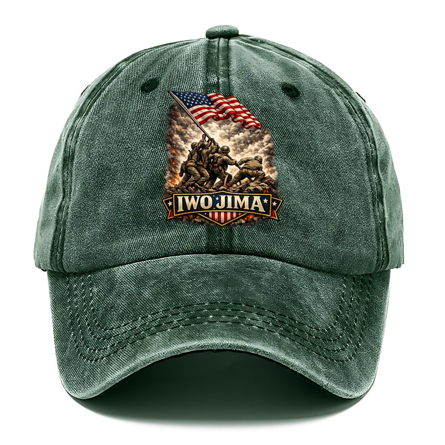 Iwo Jima Flag Raising - Classic Cap - Forest Mist(Green)
