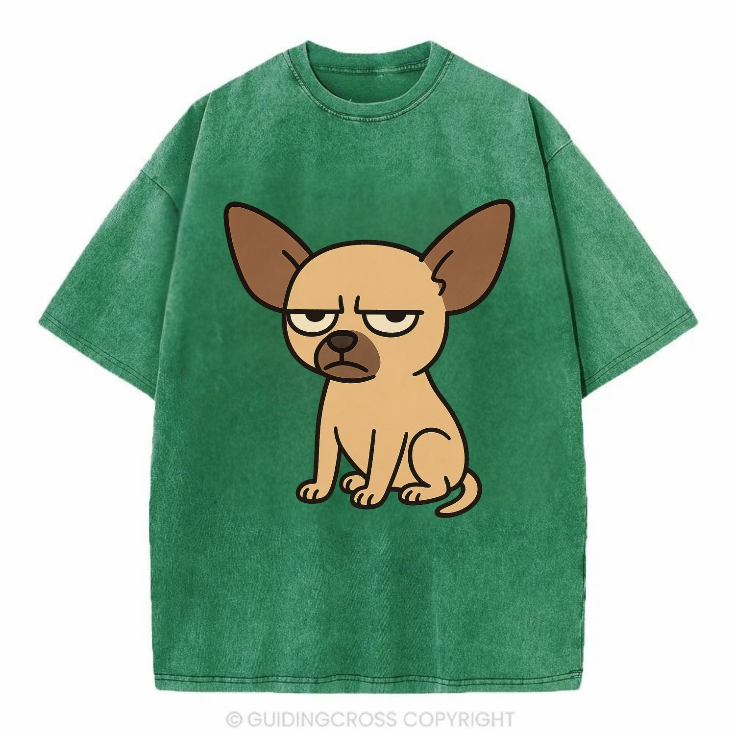 The Chihuahua Judging Silently - Vintage T-shirt - Forest Mist(Green)