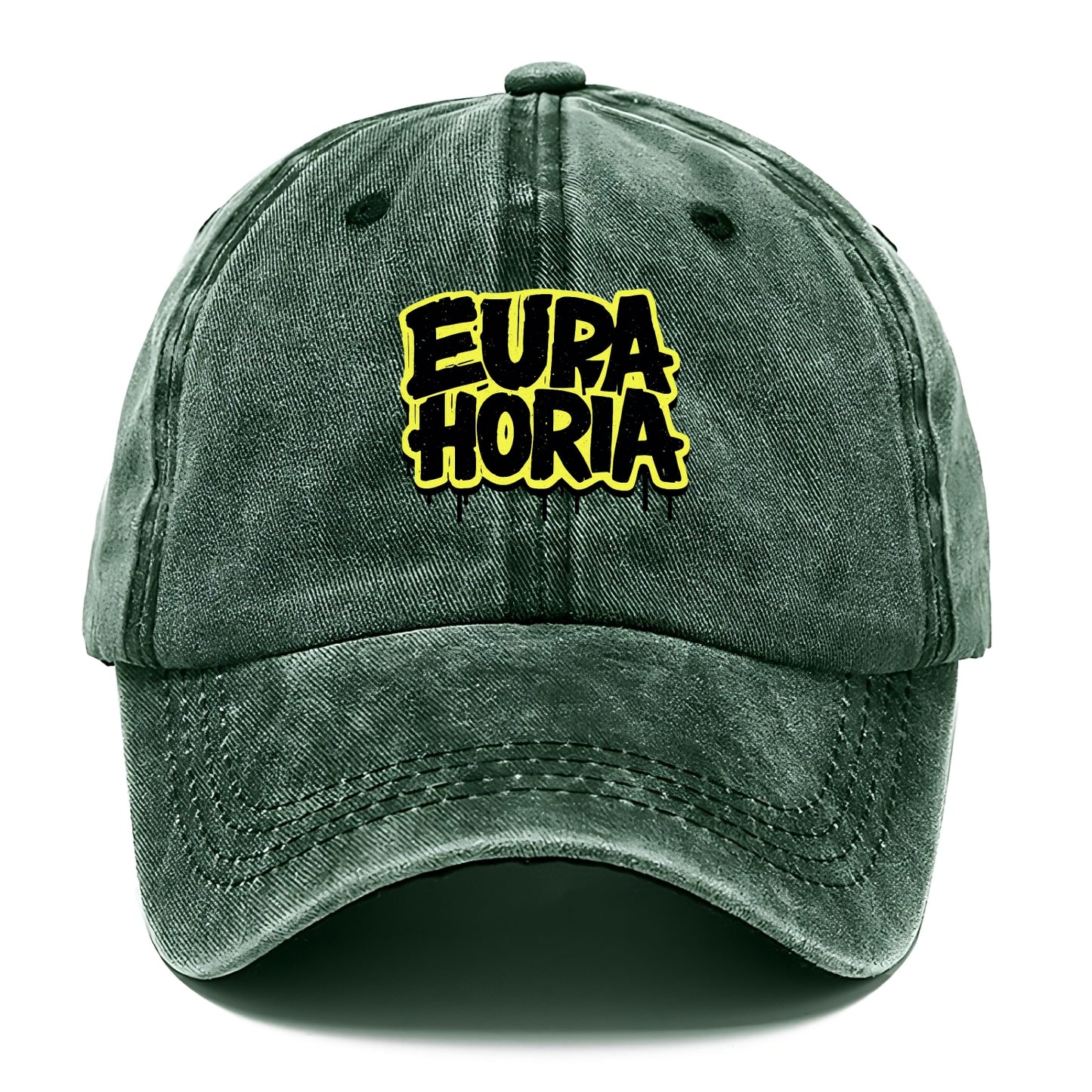 Bold typography design - "EUPHORIA" - intense happiness, ecstasy - Classic Cap - Forest Mist(Green)