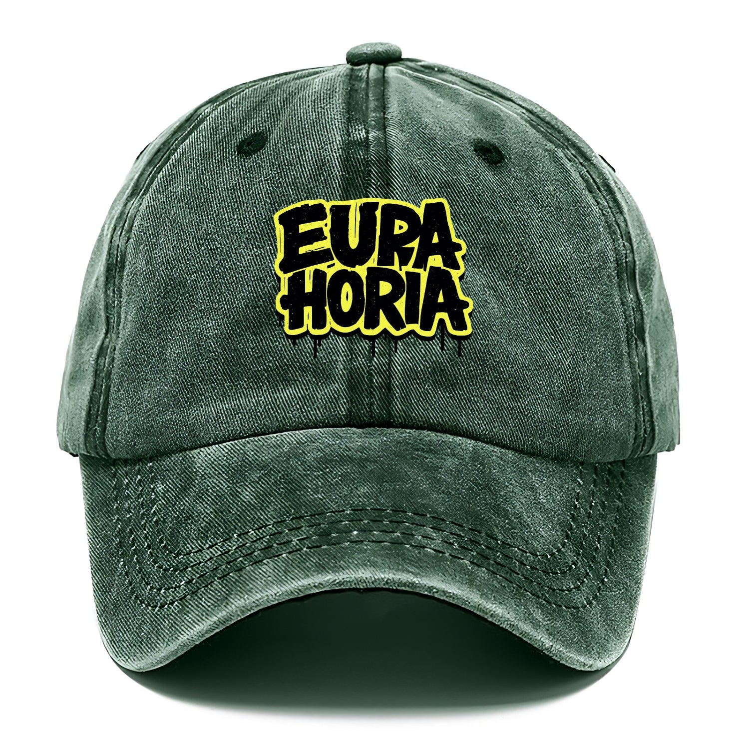 Bold typography design - "EUPHORIA" - intense happiness, ecstasy - Classic Cap - Forest Mist(Green)