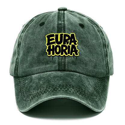 Bold typography design - "EUPHORIA" - intense happiness, ecstasy - Classic Cap - Forest Mist(Green)