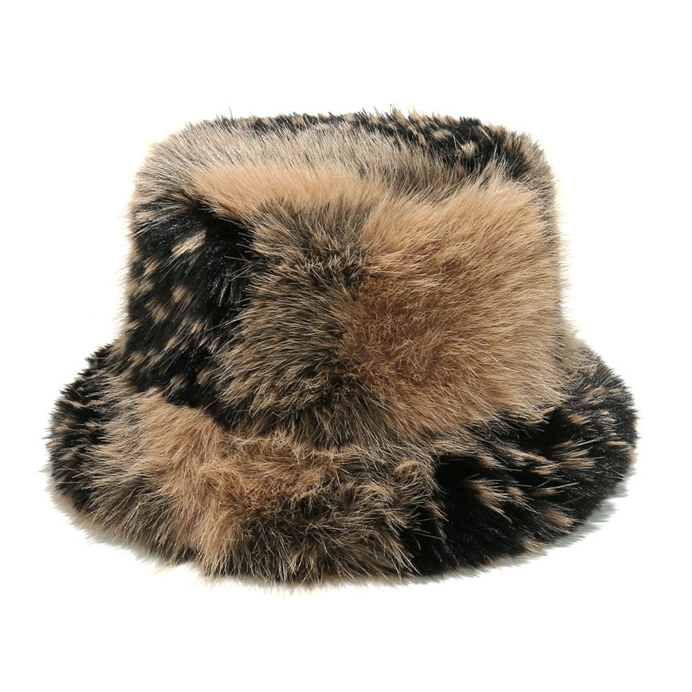 Gradient Faux Fur Bucket Hat - Cozy Winter Style