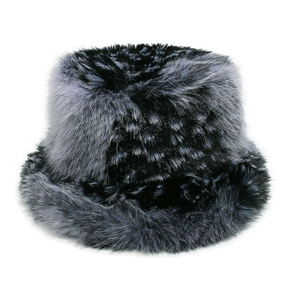 Gradient Faux Fur Bucket Hat - Cozy Winter Style