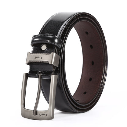 Genuine Leather Belt: Classic Pin Buckle Casual Style