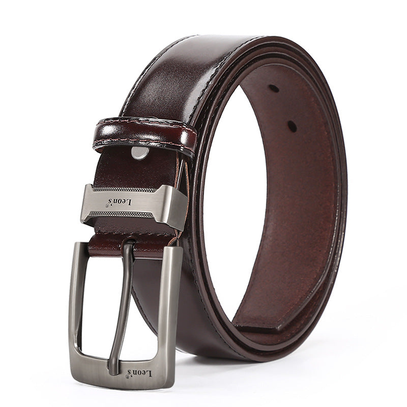 Genuine Leather Belt: Classic Pin Buckle Casual Style