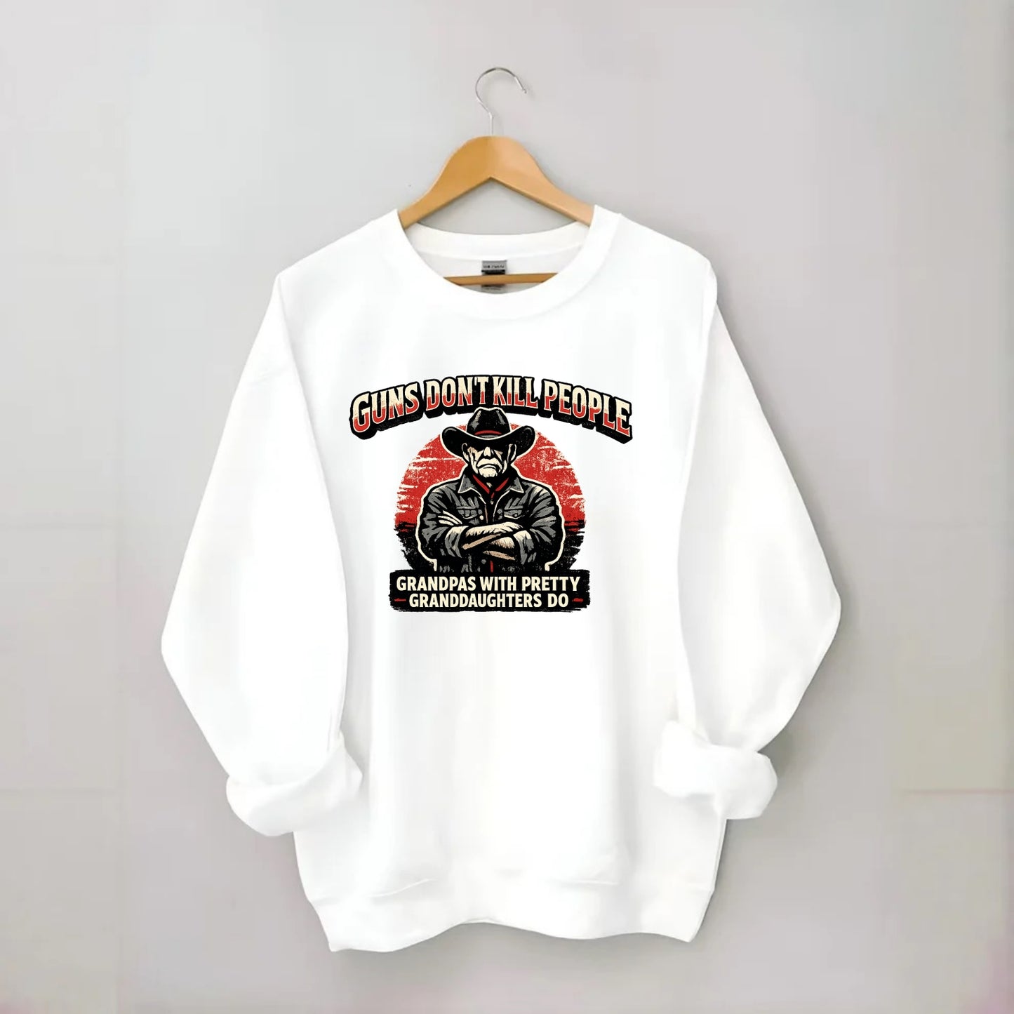 Grandpas Pretty Granddaughters - Cowboy - Crewneck Sweatshirt