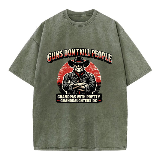 Grandpas Pretty Granddaughters - Cowboy - Vintage T-shirt