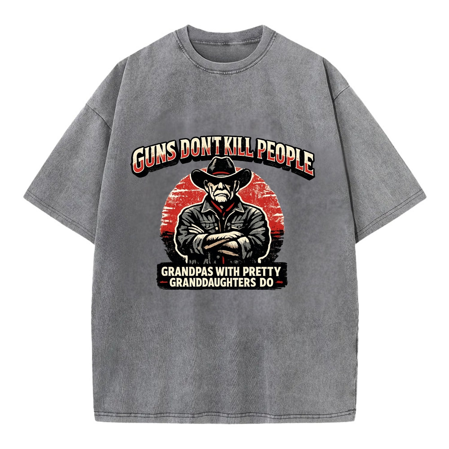 Grandpas Pretty Granddaughters - Cowboy - Vintage T-shirt