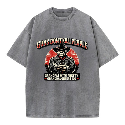 Grandpas Pretty Granddaughters - Cowboy - Vintage T-shirt