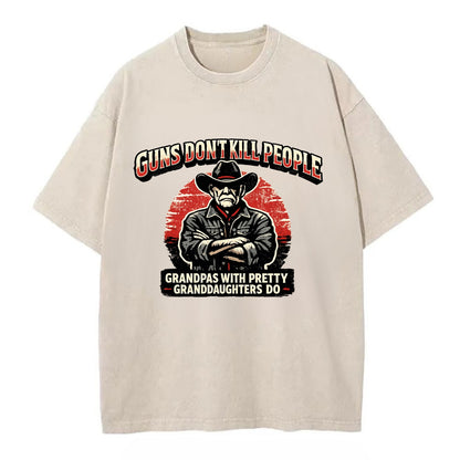 Grandpas Pretty Granddaughters - Cowboy - Vintage T-shirt